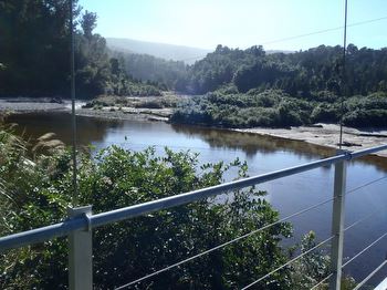 Looking up the Lewis River from the new Heaphy swingbridge