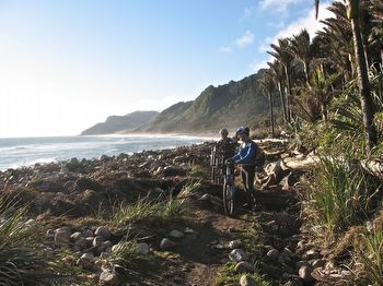 Skirting the beach along the coastal section