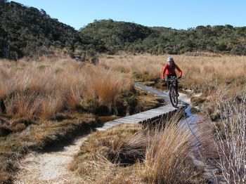 Several boardwalk sections help keep your tyres dry on Mackay Downs